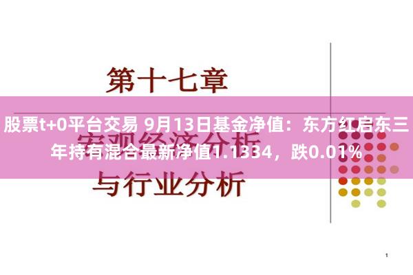 股票t+0平台交易 9月13日基金净值：东方红启东三年持有混合最新净值1.1334，跌0.01%