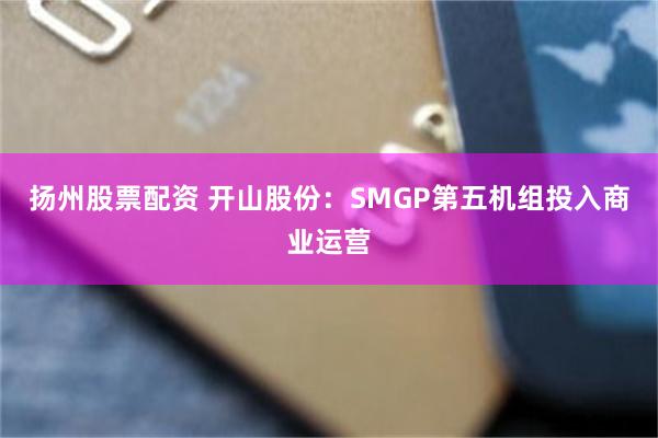 扬州股票配资 开山股份：SMGP第五机组投入商业运营